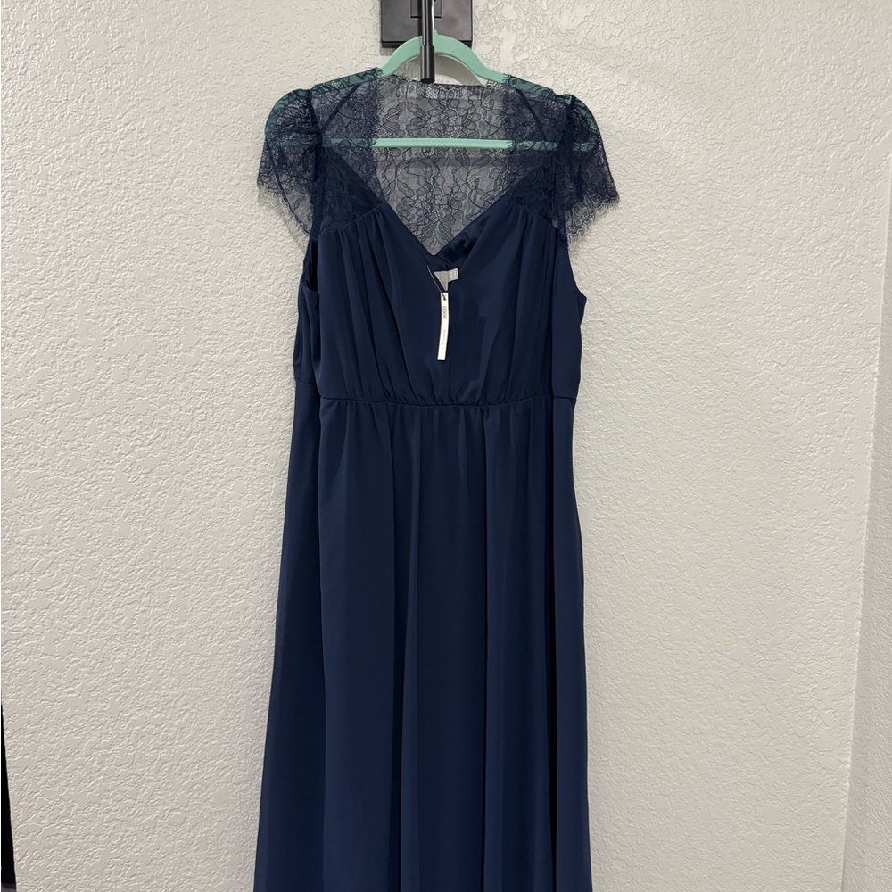 ASOS Navy Lace Midi Dress
